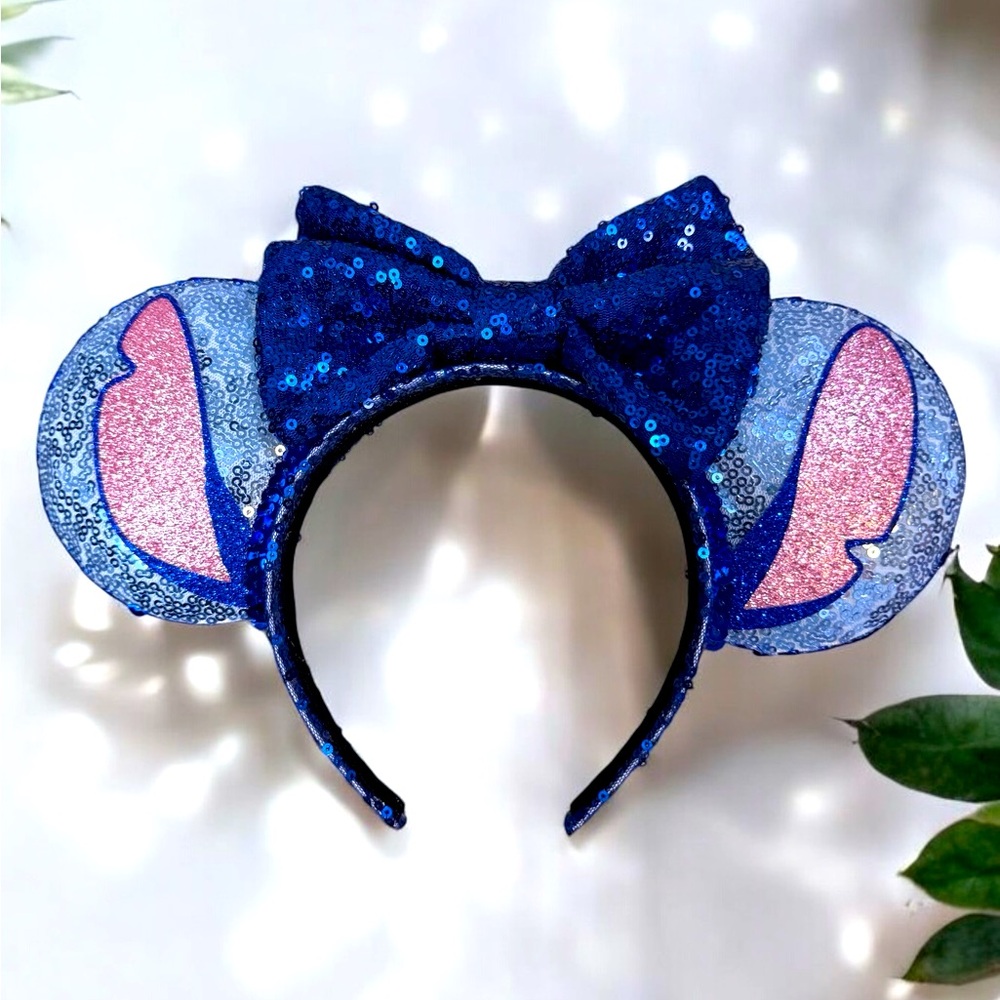 Stitch Blue Bow Mickey Ears